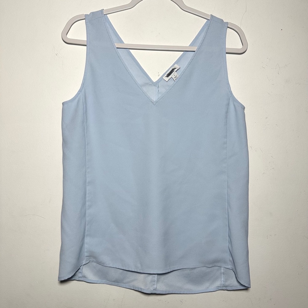 Nordstrom Sleeveless V Neck Light Blue Tank Top Blouse Women's Size S - Picture 2 of 7